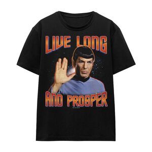 Star Trek Unisex Adult Original Live Long and Prosper T-Shirt / Black